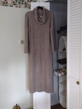 Soft Surroundings Taupe Cowl Neck Knit Dress